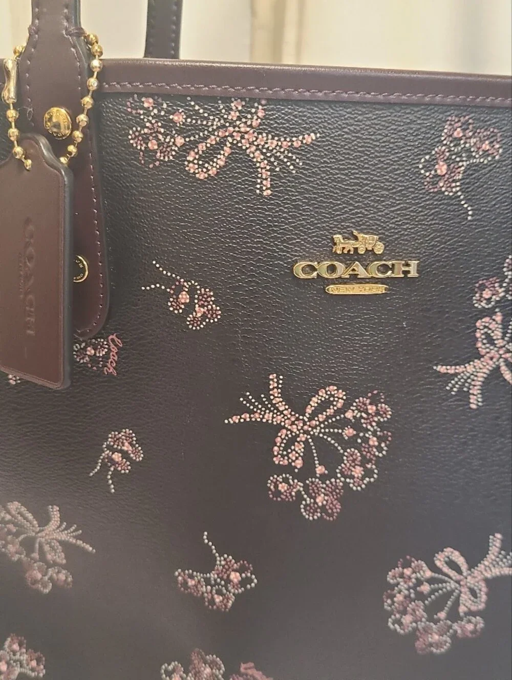 Coach Large Ribbon Bouquet Reversible Handbag/Tote Leather, City F78283